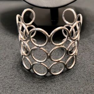 925 Sterling Silver Thick Bracelet Handcrafted  Taxco Mexico